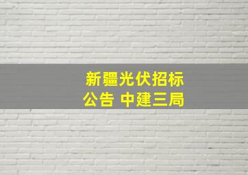 新疆光伏招标公告 中建三局